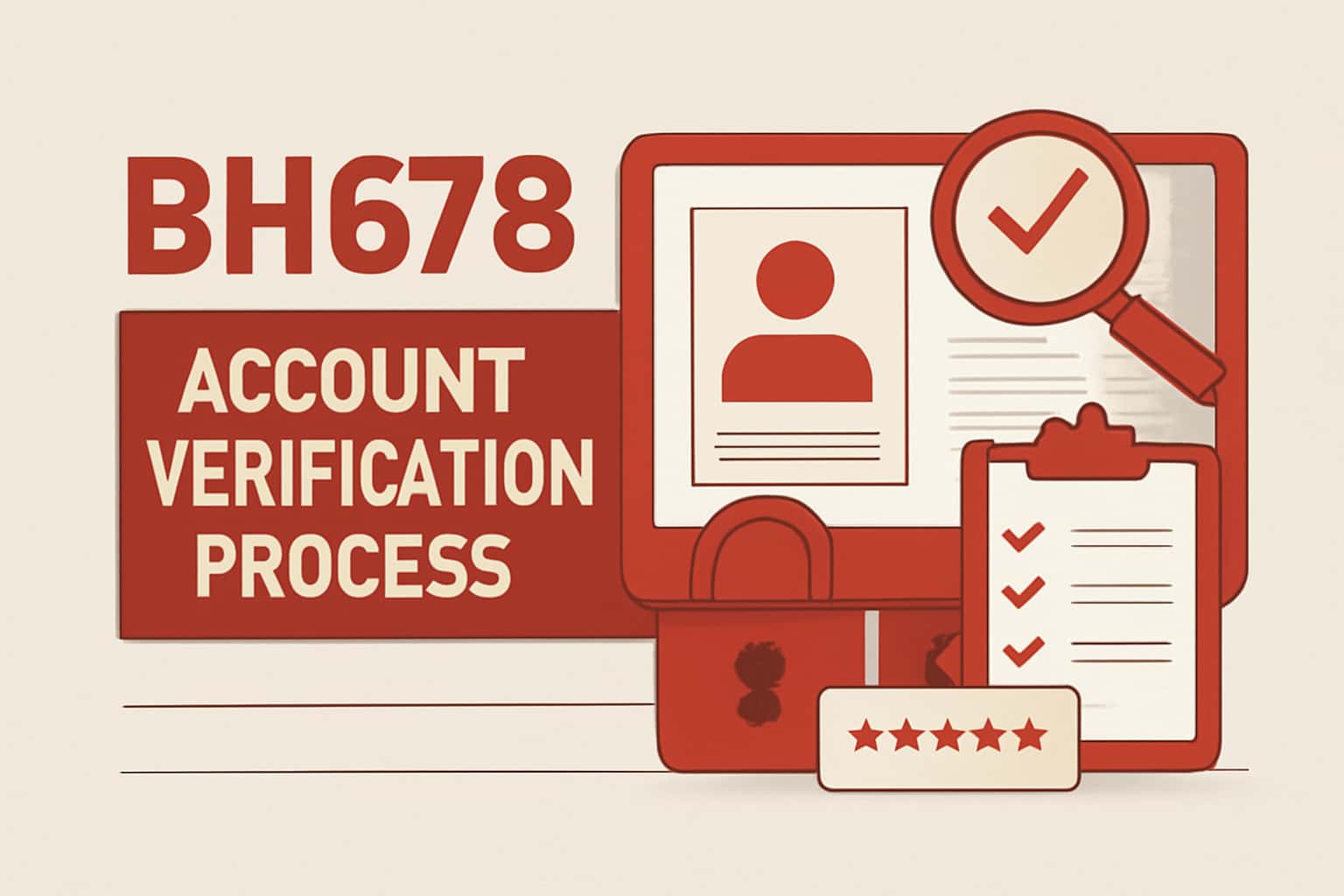 A visual representation of the BH678 Account Verification Process, depicting security and user validation.