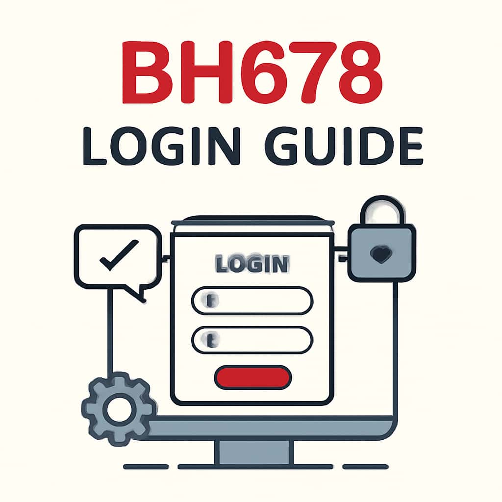 A diagram illustrating steps to log in to the BH678 platform, highlighting key features.
