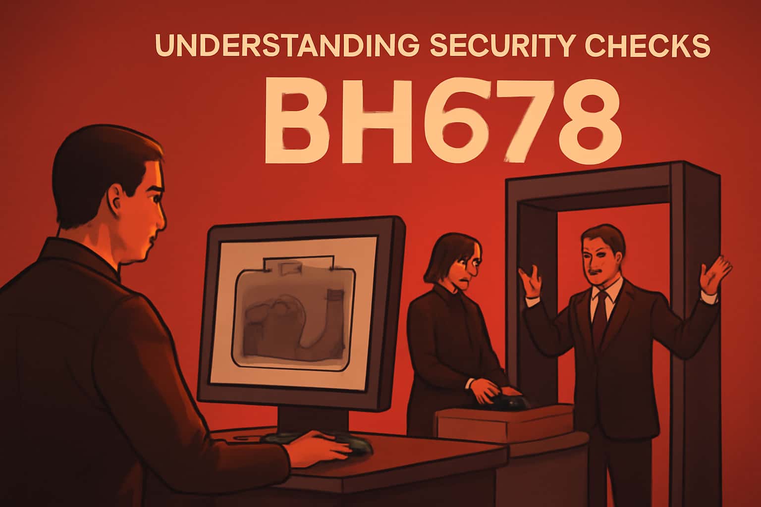 A neutral informational scene highlighting BH678 security checks.
