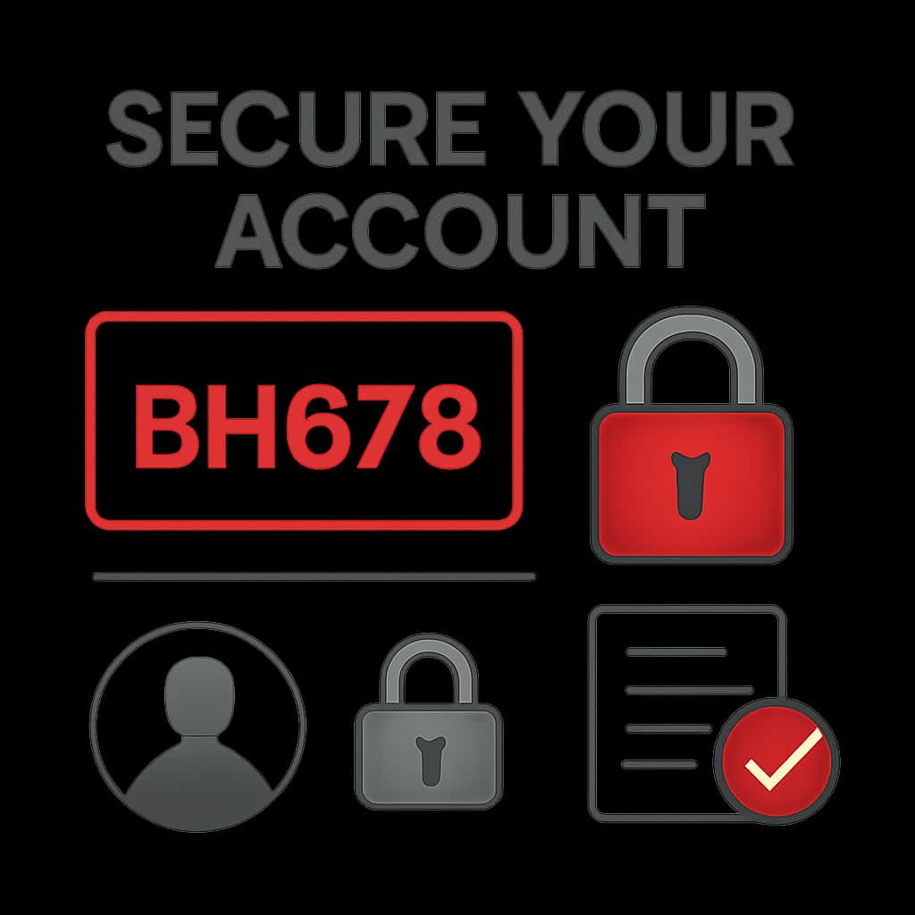 An illustration explaining BH678 account security measures.